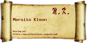 Mersits Kleon névjegykártya